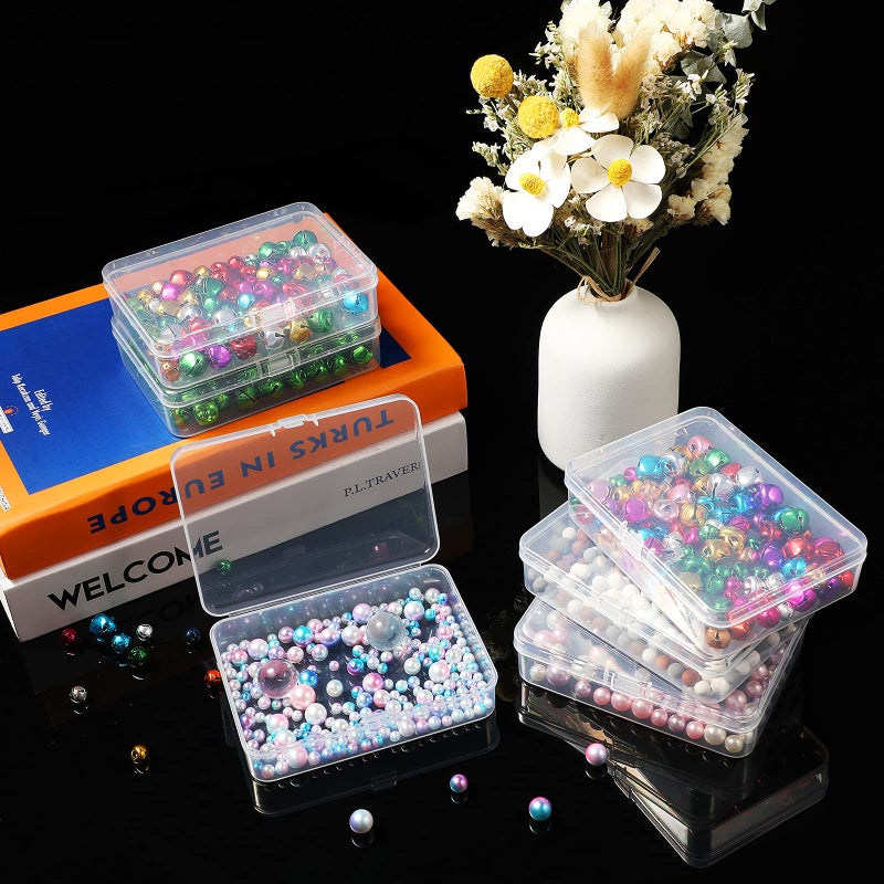 Jetec 6 Pieces Mini Plastic Clear Beads Storage Containers Box for Collecting Small Items, Beads, Jewelry, Business Cards, Game Pieces, Crafts (2.5 x 1.7 x 0.8 Inch) - Image 4