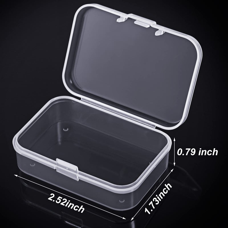 Jetec 6 Pieces Mini Plastic Clear Beads Storage Containers Box for Collecting Small Items, Beads, Jewelry, Business Cards, Game Pieces, Crafts (2.5 x 1.7 x 0.8 Inch) - Image 2