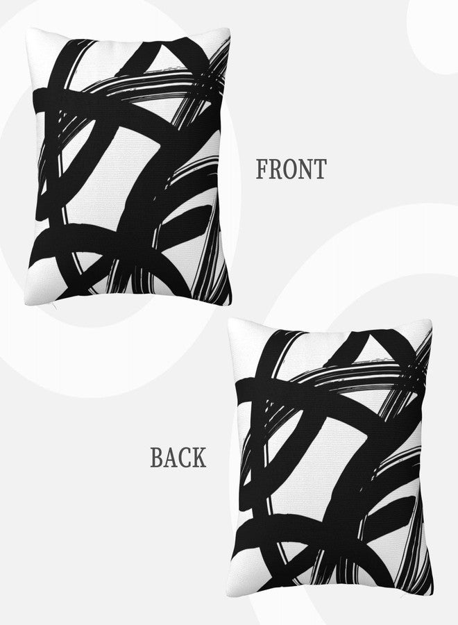 Lcokin Black and White Striped Throw Pillow Covers 18x18 in Set of 2, Decorative Abstract Art Boho Line Outdoor Pillow Case Square Cushion Covers for Farmhouse Sofa Bed Couch Living Room - Image 2