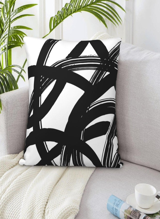Lcokin Black and White Striped Throw Pillow Covers 18x18 in Set of 2, Decorative Abstract Art Boho Line Outdoor Pillow Case Square Cushion Covers for Farmhouse Sofa Bed Couch Living Room - Image 5