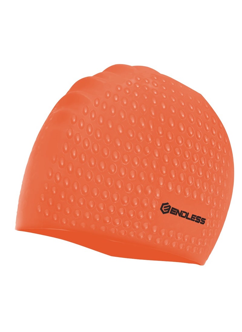 ENDLESS  Comfortable Silicon Swimming Cap with Bubble Design | Elastic Waterproof Swimming Cap for Long and Short Hair with Thicker Edge | For Adults, Women and Men  - Image 1