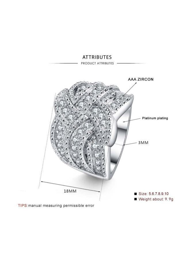 NIBEMINENT - 925 Sterling Silver Zircon Stone Studded Ring - Image 1