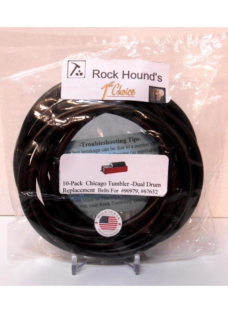 Rockhound's First Choice Replacement Drive Belts for Chicago 9097967632 Dual Drum Rock Tumbler 10 Pack 