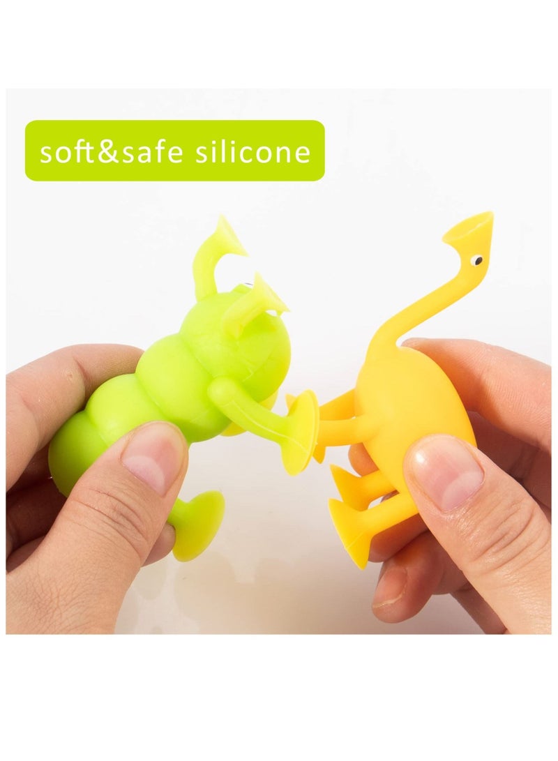 NIBEMINENT Suction Cup Toys, 9 Piece Soft Silicone Building Blocks Toys Pressure Play Set, Animal Shaped Multicolor Release Parent-Child Interactive Games, Kids Room - Image 2