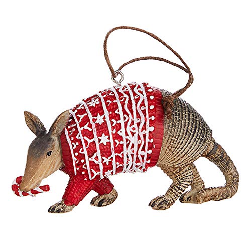 The Bridge Collection The Bridge Collection Novelty Festive Armadillo Ornament  Western Armadillo in Red Christmas Sweater  Texas Animal