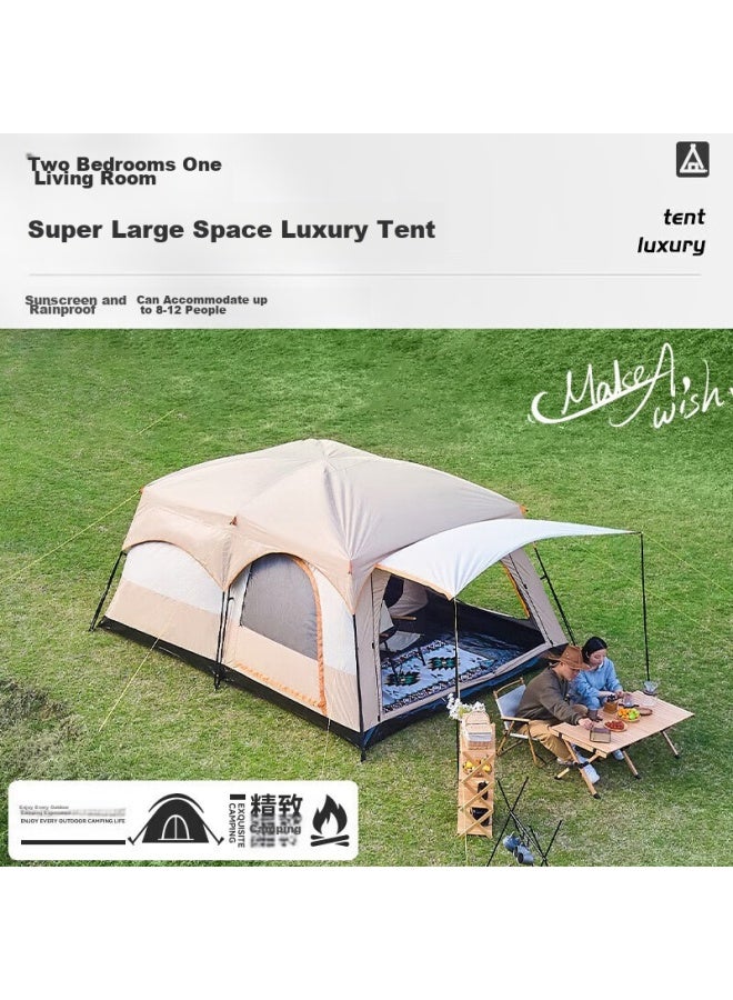 Beijilang Tent, Outdoor Family Camping, Portable, Sun-proof, Rain-proof, Multi-person, Large Space, Camping, Double-layer, Two-room, One-living Room, Cloud Gray - Image 5