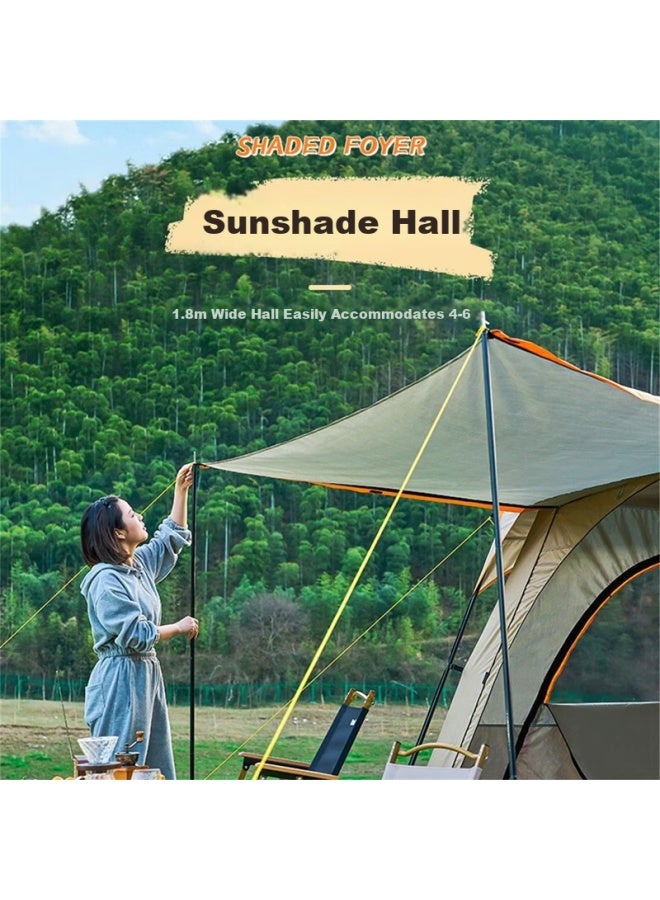 Beijilang Tent, Outdoor Family Camping, Portable, Sun-proof, Rain-proof, Multi-person, Large Space, Camping, Double-layer, Two-room, One-living Room, Cloud Gray - Image 3