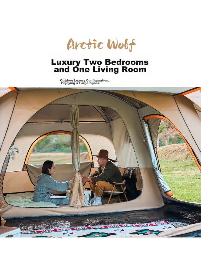 Beijilang Tent, Outdoor Family Camping, Portable, Sun-proof, Rain-proof, Multi-person, Large Space, Camping, Double-layer, Two-room, One-living Room, Cloud Gray - Image 4