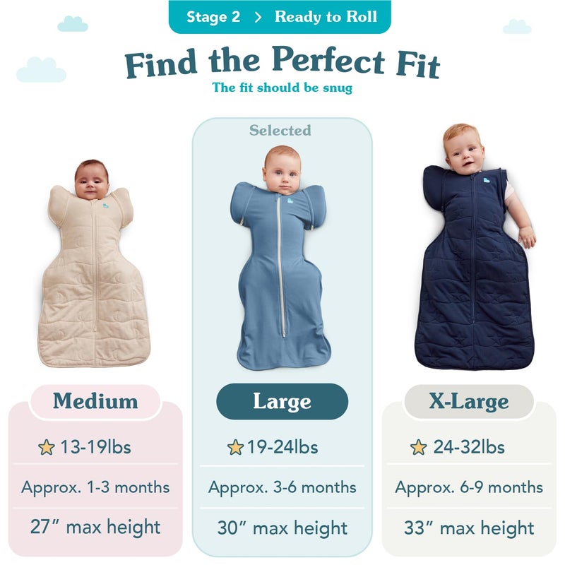Love to Dream Swaddle UP Transition Bag, Patented Zip-Off Wings, Gently Help Baby Safely Transition from Being Swaddled to arms Free Before Rolling Over, Gray, Large, 19-24 lbs - Image 3