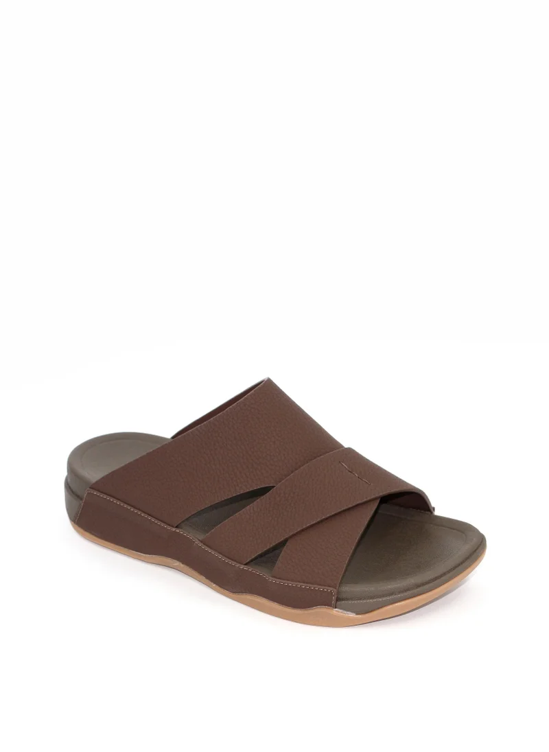 Geoomnii Caleb1 Traditional Arabic Sandals for Boys – Comfortable Slip-On Style for Everyday Wear -Coffee