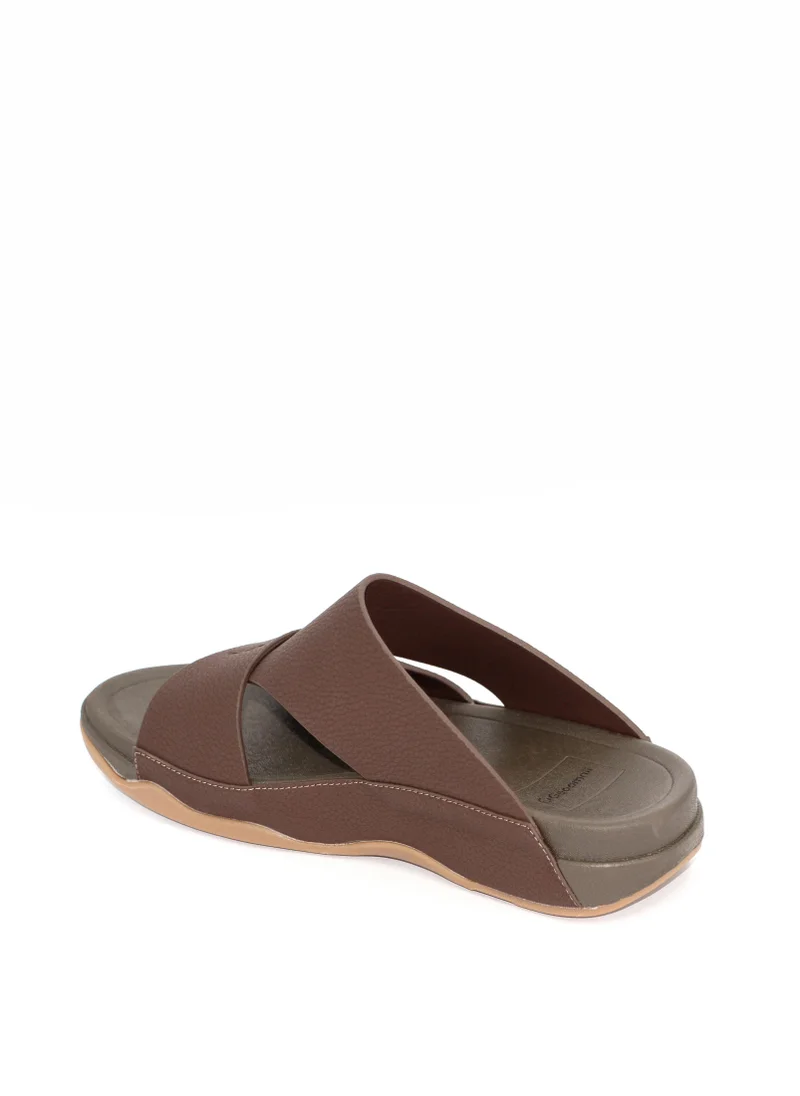 Geoomnii Caleb1 Traditional Arabic Sandals for Boys – Comfortable Slip-On Style for Everyday Wear -Coffee