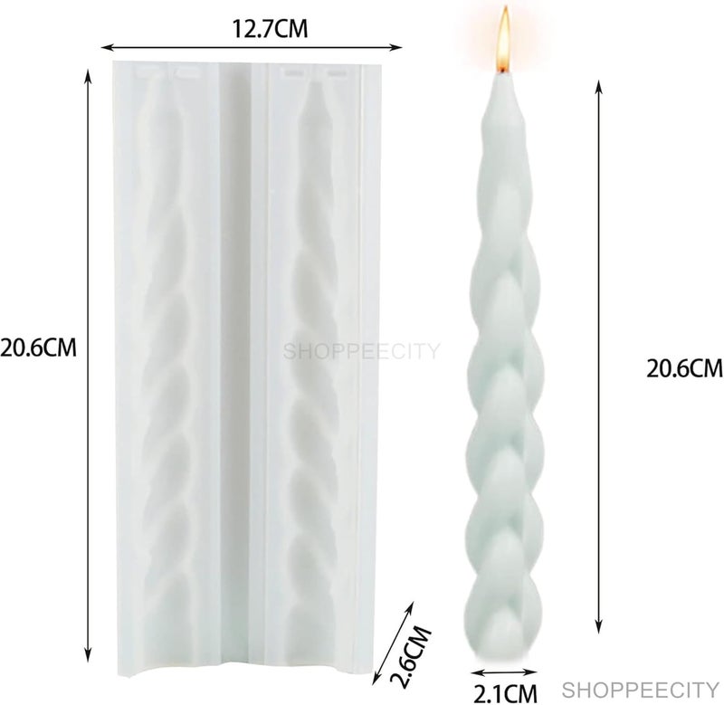 Shoppeecity Candle Stick Mold I 3D Spiral Long Cylinder Silicone Epoxy Mould I Tall Taper Cylindrical Candle Mold Pillar for DIY Handmade Ornament Cake Dcor Aromatherapy Soap Soy Wax Resin Art Craft Making Home Decoration C - Image 4