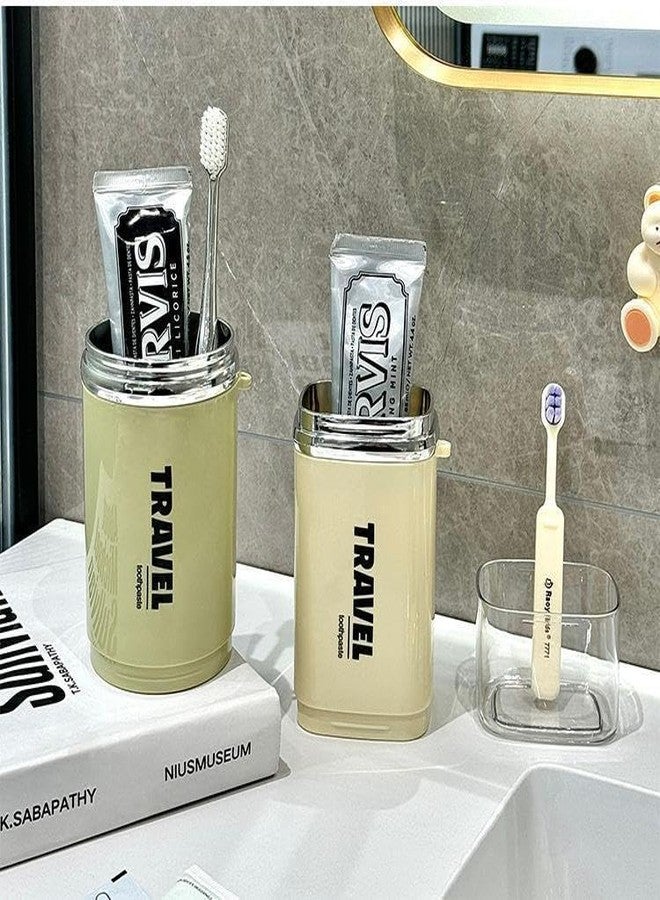 GLIVE (LABEL) Portable Toothbrush Storage Plastic Toothbrush Holder 2Pc Capsule Shape Travel Toothbrush Toothpaste Case Holder Hygienic Dust-Proof Travel Accessories - Image 4