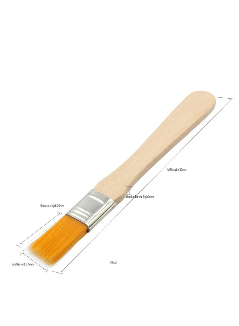 Bukela 10pcs Household Cleaning Dusting Brush,135mm(5.31'') Paint Brush Small Size Keyboard Brush Computer Notebook Dusting Brush, Yellow Natural Bristles, Wooden Handle  - Image 1