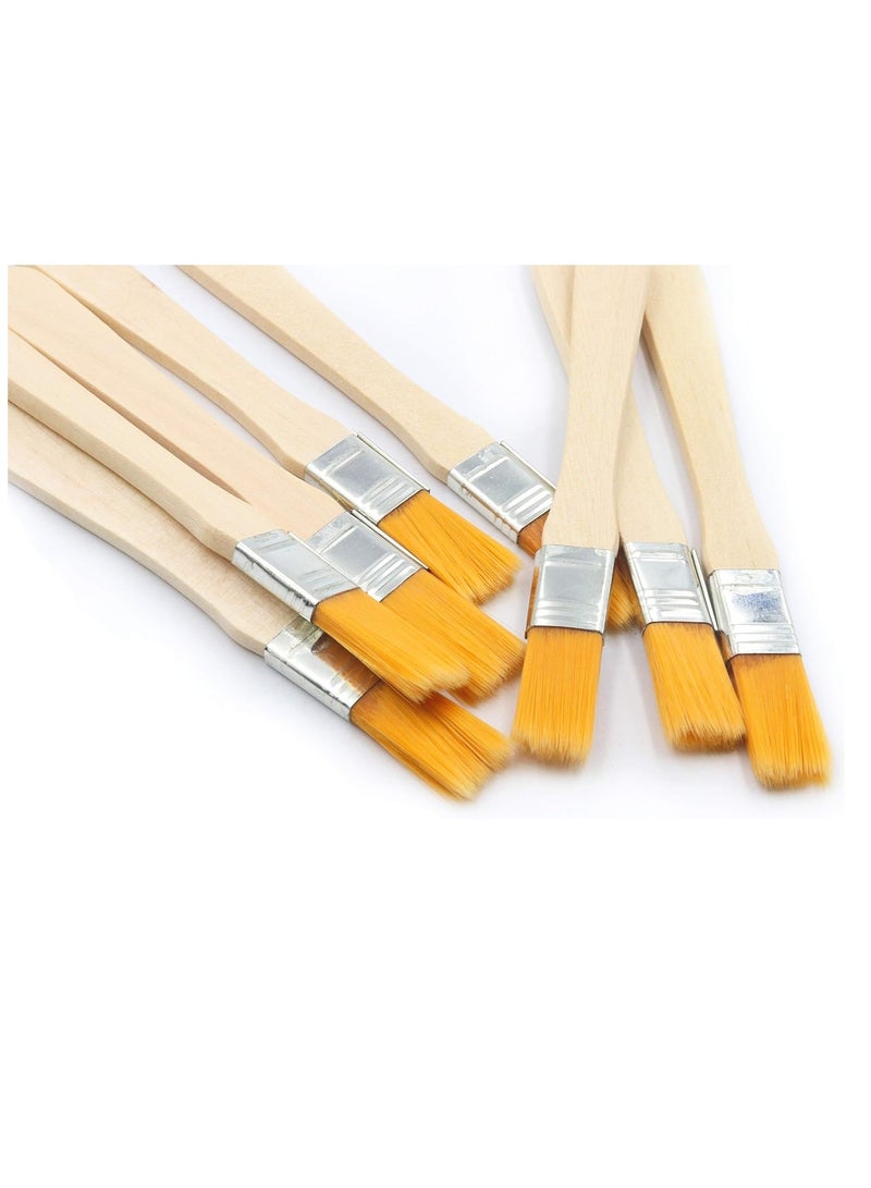 Bukela 10pcs Household Cleaning Dusting Brush,135mm(5.31'') Paint Brush Small Size Keyboard Brush Computer Notebook Dusting Brush, Yellow Natural Bristles, Wooden Handle  - Image 2