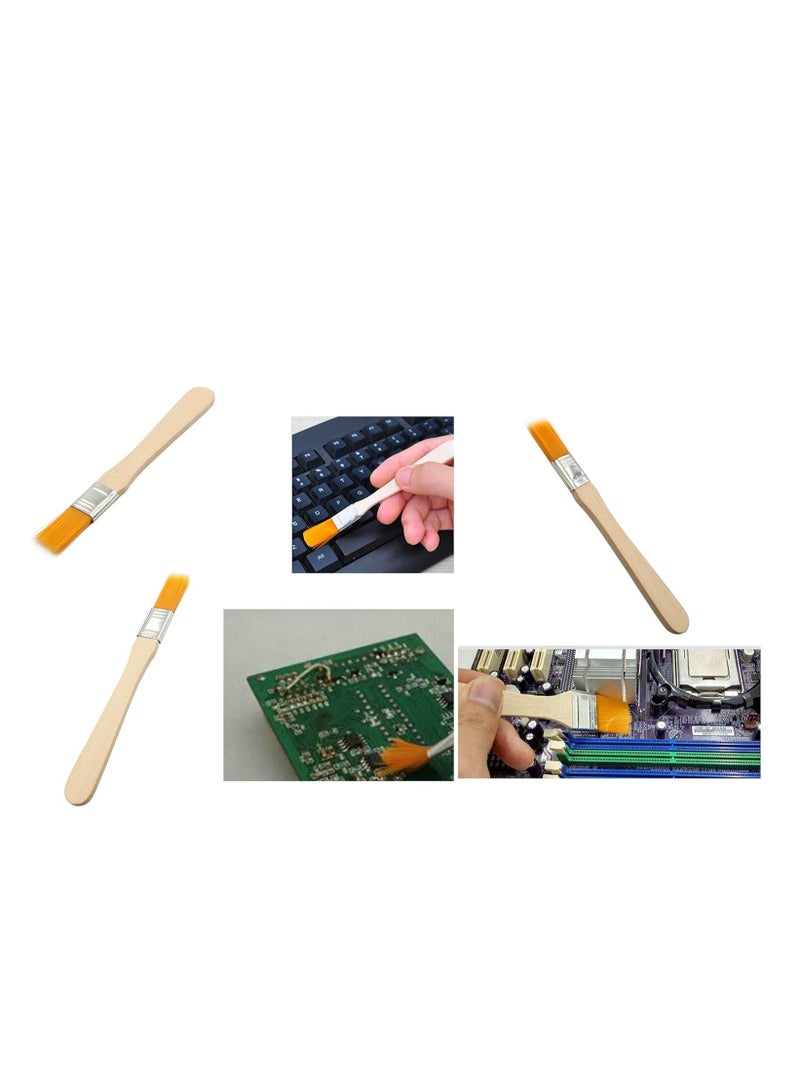 Bukela 10pcs Household Cleaning Dusting Brush,135mm(5.31'') Paint Brush Small Size Keyboard Brush Computer Notebook Dusting Brush, Yellow Natural Bristles, Wooden Handle  - Image 5