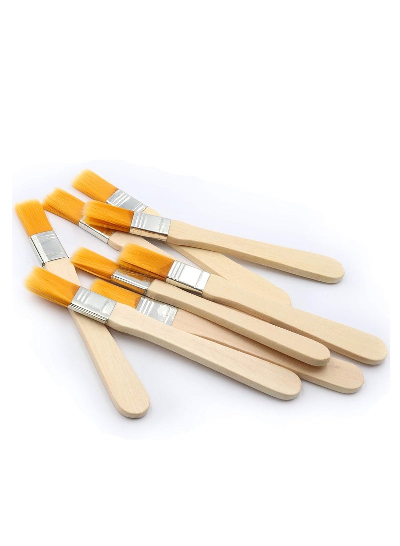 Bukela 10pcs Household Cleaning Dusting Brush,135mm(5.31'') Paint Brush Small Size Keyboard Brush Computer Notebook Dusting Brush, Yellow Natural Bristles, Wooden Handle  - Image 3