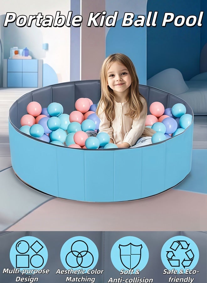 Baby Ball Pool Ball Pit for Toddlers Folding Portable Ball Pool Double Oxford Cloth Ball Pit Round Kids Ball Pit Indoor and Outdoor Game Kids Play Ball Pool Ideal Gift for Girls and Boys (NO Balls) - Image 1