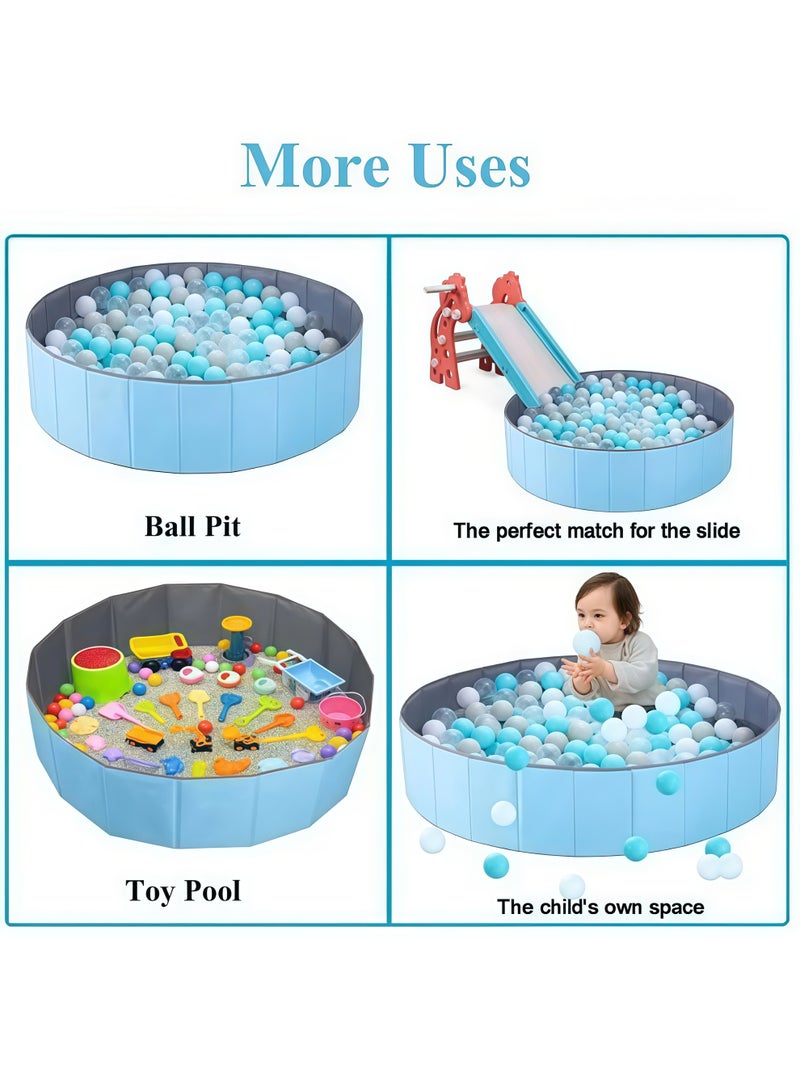 Baby Ball Pool Ball Pit for Toddlers Folding Portable Ball Pool Double Oxford Cloth Ball Pit Round Kids Ball Pit Indoor and Outdoor Game Kids Play Ball Pool Ideal Gift for Girls and Boys (NO Balls) - Image 3