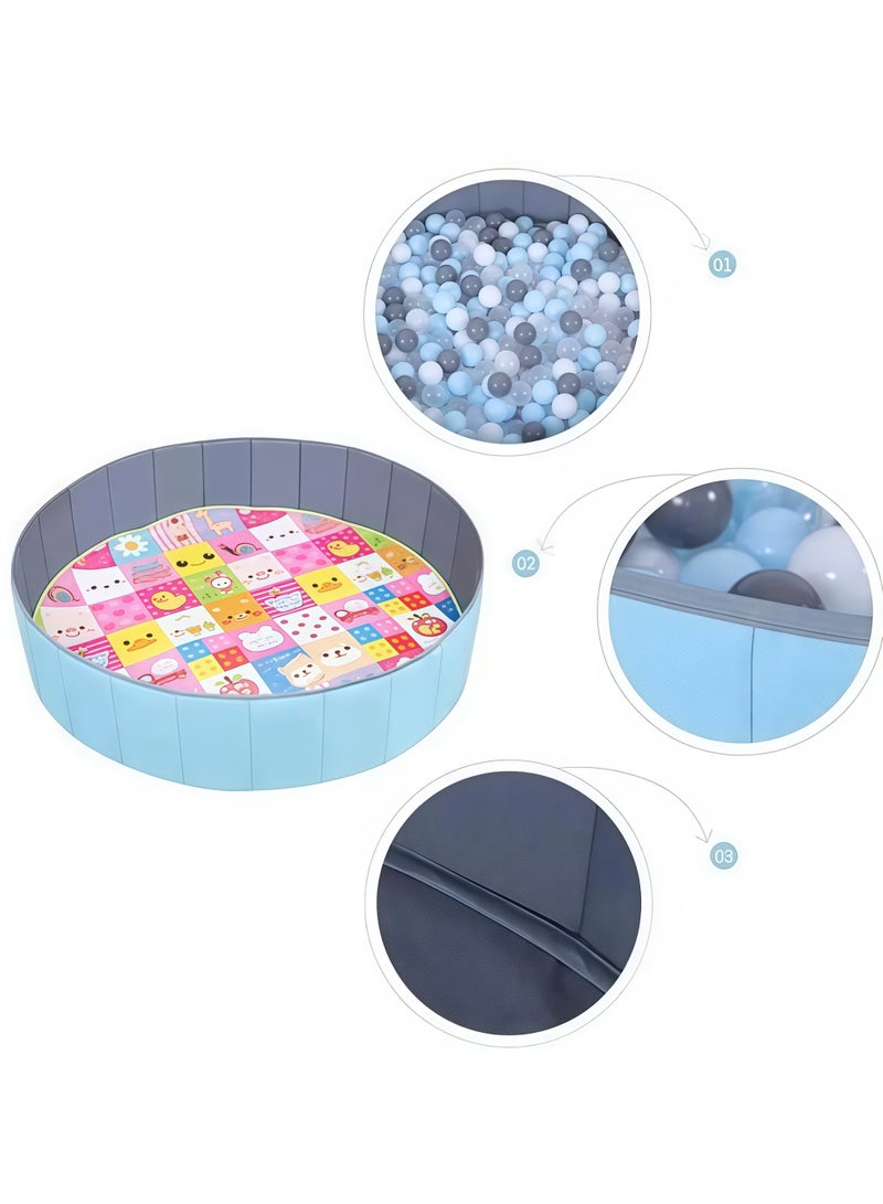 Baby Ball Pool Ball Pit for Toddlers Folding Portable Ball Pool Double Oxford Cloth Ball Pit Round Kids Ball Pit Indoor and Outdoor Game Kids Play Ball Pool Ideal Gift for Girls and Boys (NO Balls) - Image 2