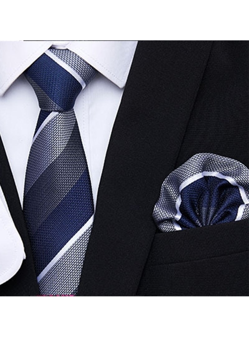 6pcs men's gift box set 3 ties 3 chest scarves fashion business tie square scarf set  - Image 3