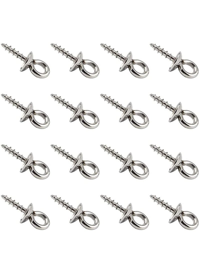 Stainless Steel Screw Eye Pin 10x4mm Stainless Steel Eye Pin Bail Pegs 1.2mm Pin Metal Hoop Peg Screw Eye Pin Hook for Half Drilled Beads Jewelry Earring Making - Image 1