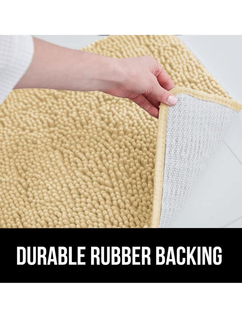 TYCOM Bathroom Rugs Bath Mat, 50x80cm/50cm, Non-Slip Fluffy Soft Plush Microfiber Shower Carpet Rug, Washable Quick Dry Ultra Shaggy Bath Mats for Tub, Bathroom and Shower - Short 2Packs Beige  - Image 5