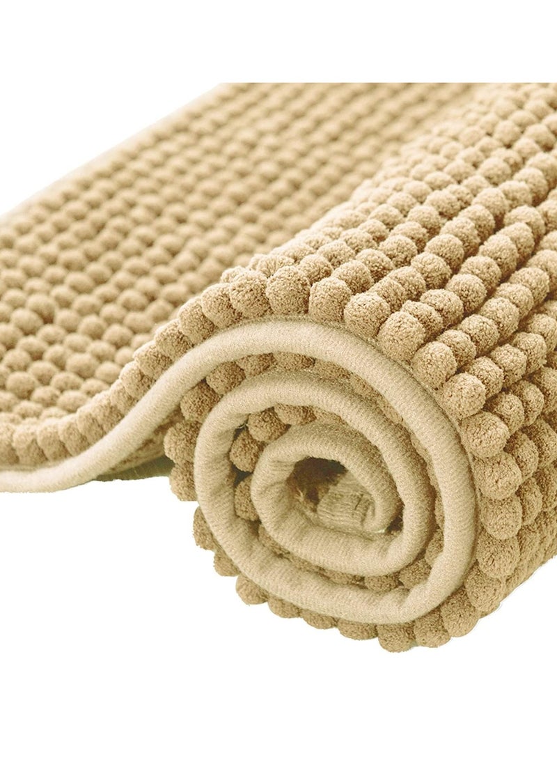 TYCOM Bathroom Rugs Bath Mat, 50x80cm/50cm, Non-Slip Fluffy Soft Plush Microfiber Shower Carpet Rug, Washable Quick Dry Ultra Shaggy Bath Mats for Tub, Bathroom and Shower - Short 2Packs Beige  - Image 3