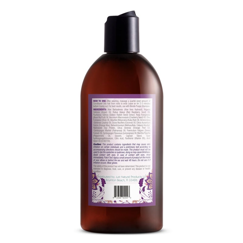 Just Nutritive Purple Conditioner for Blonde, Gray, White, Silver, and Bleached Hair - Eliminate Brassiness, Boost Shine, Repairs, Hydrates, Sulfate-Free, Paraben-Free, Gentle on Scalp, 8 oz. - Image 2