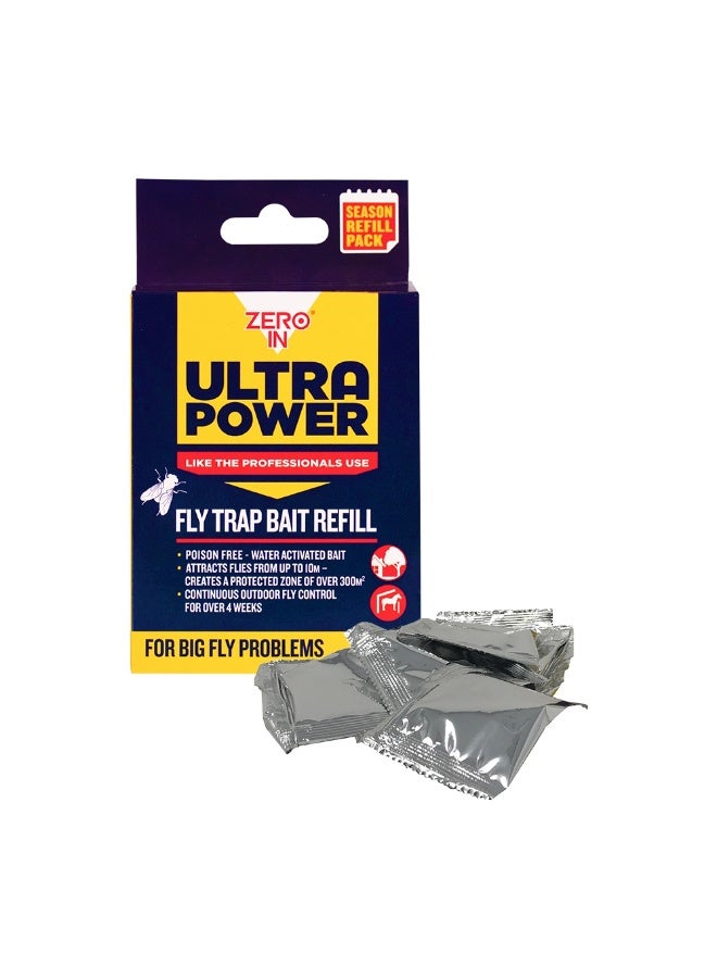 زيرو إن عبوة إعادة تعبئة طعم مصيدة الذباب الخارجية فائقة القوة، 6 أكياس × 8 غرام - Image 2
