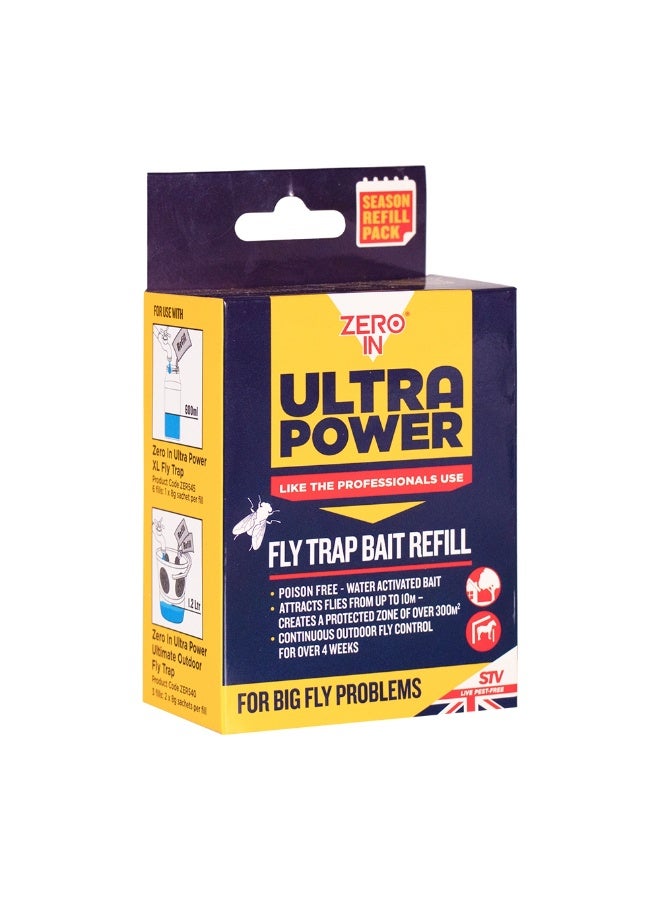زيرو إن عبوة إعادة تعبئة طعم مصيدة الذباب الخارجية فائقة القوة، 6 أكياس × 8 غرام - Image 4