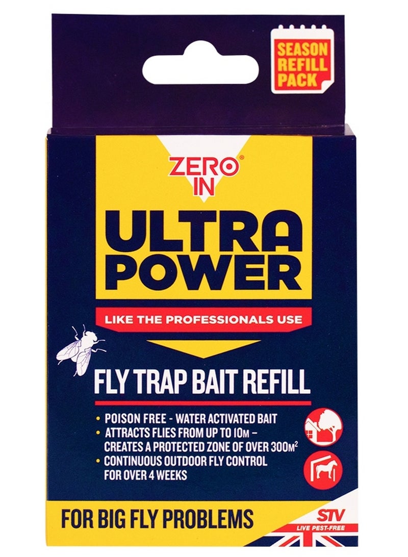 زيرو إن عبوة إعادة تعبئة طعم مصيدة الذباب الخارجية فائقة القوة، 6 أكياس × 8 غرام - Image 1
