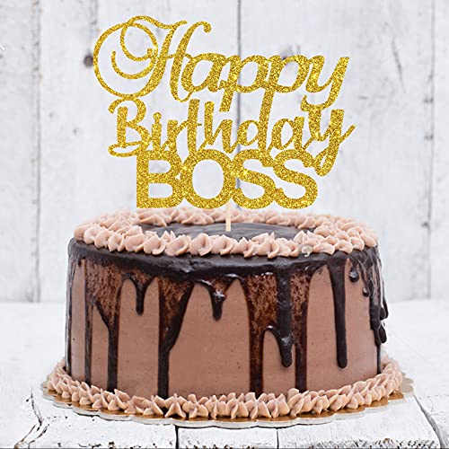 INNORU Happy Birthday Boss Cake Topper, Gold Glitter Baby Boy 1st Birthday,Happy Birthday for Men,Prince Birthday Party Decorations - Image 5