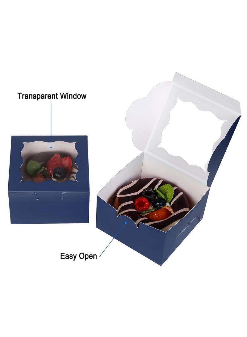48 Pack Bakery Boxes with Window, Small Pastry Boxes for Candy, Dessert, Pastry, Donuts - Image 2