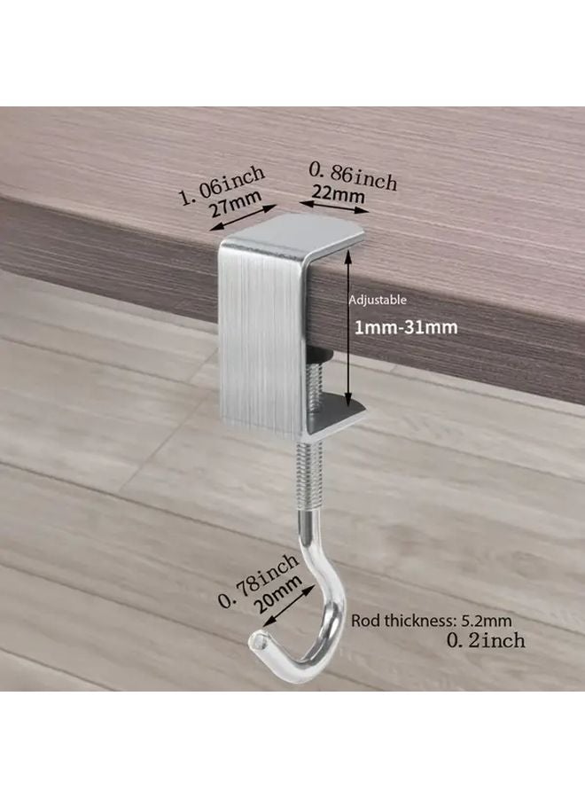 5pcs Heavy Duty Stainless Steel Adjustable 360 Rotatable Metal Clips 44LB Load Capacity - Image 3