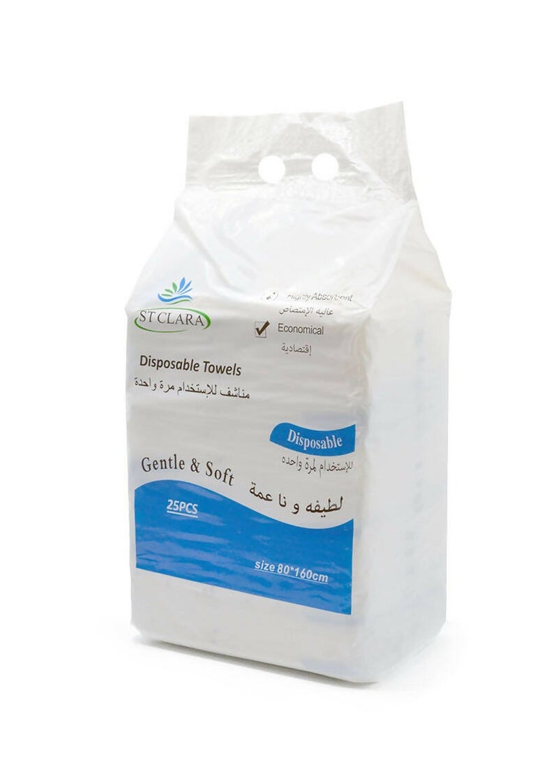 ST CLARA Hygenic Towels Pack Of 25 White 80 x160
