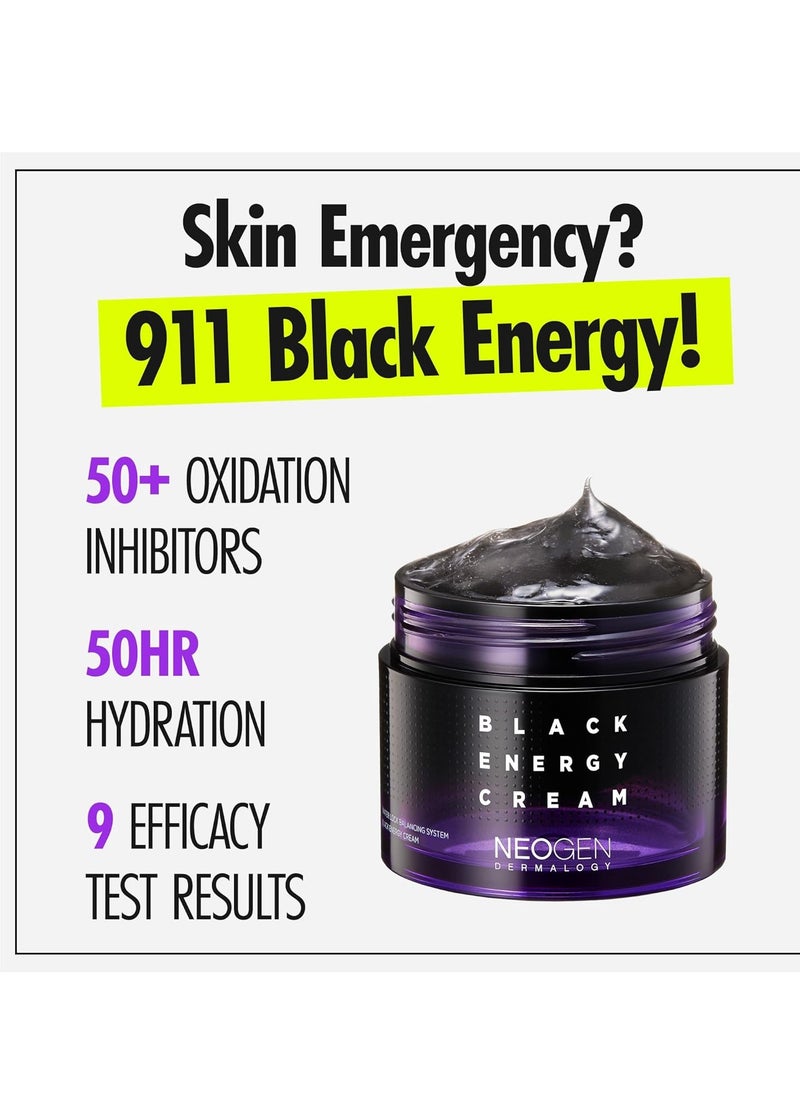 Neogen Dermalogy - [K-Beauty] Neogen Dermalogy Black Energy Cream | Revitalizing & Nourishing Gel Moisturizer Sleep Mask Facial Cream w/Plant-Derived Ingredients 2.7oz - Image 1