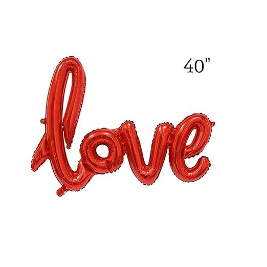 The Banner Company The Banner Company | Ultimate Valentine's Day Combo | 10 Red Heart Foil Balloons | 40 LOVE Letter Balloon | 9 Red Confetti Balloons | For Anniversaries & Special Occasions - Image 2