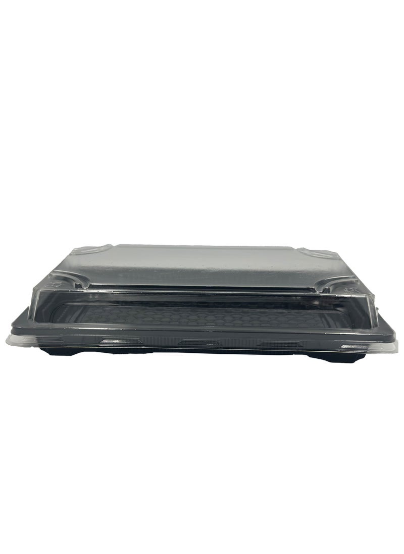 Ideal pack black base sushi container with lid