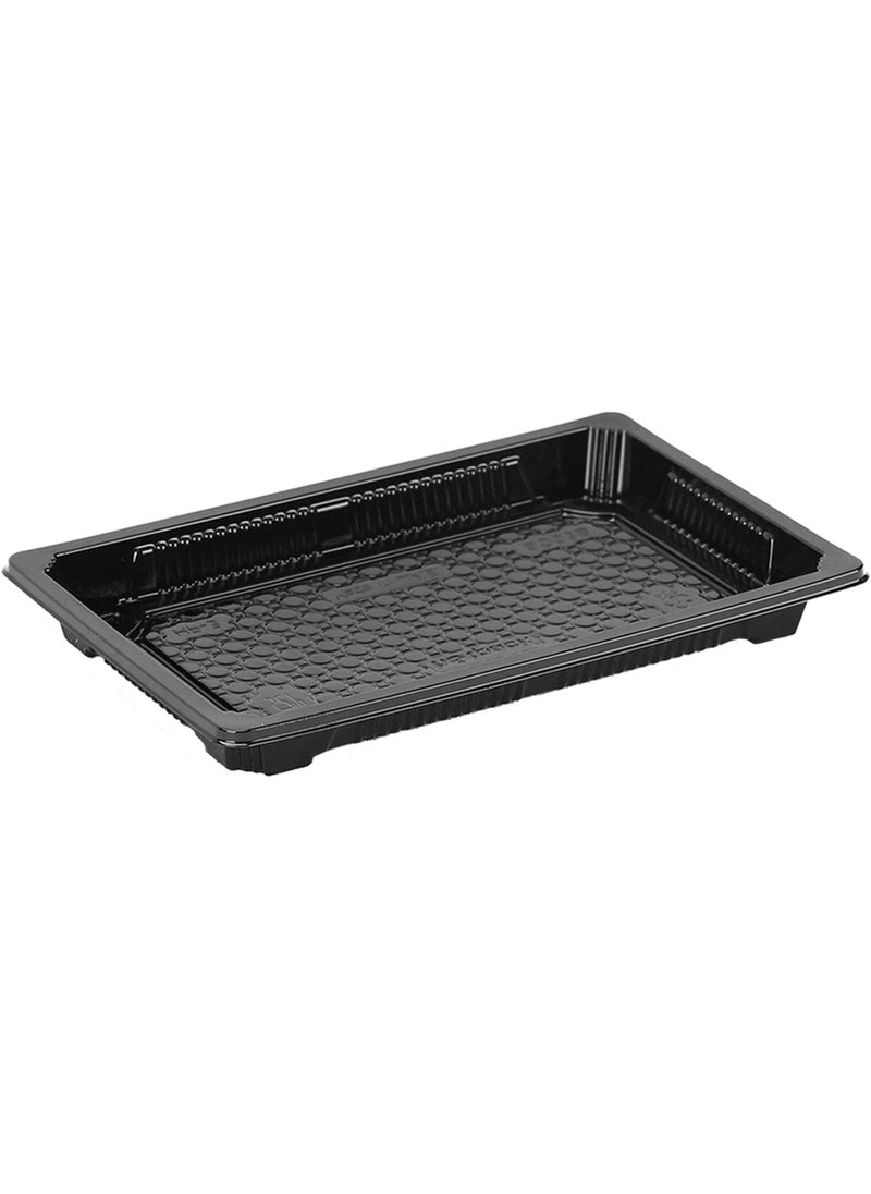 Ideal pack black base sushi container with lid