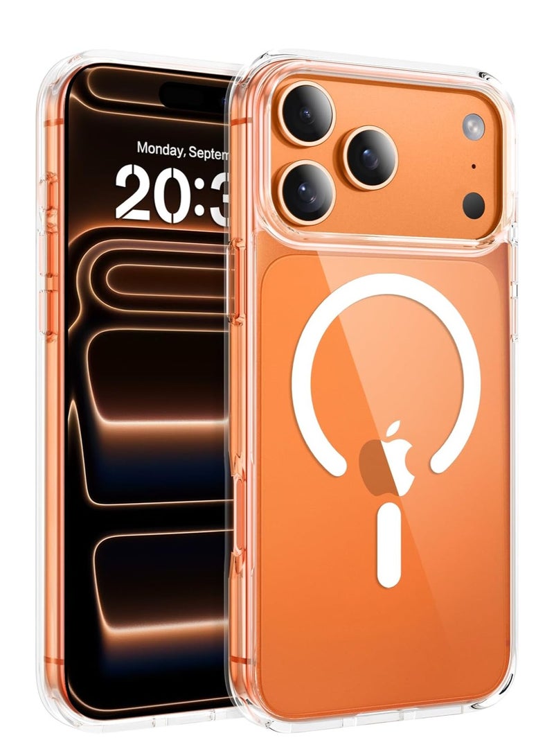 بورتوني جراب شفاف لهاتف iPhone 17 Pro متوافق مع غطاء MagSafe للحماية من السقوط والخدش لهاتف iPhone 17 Pro جراب هاتف مغناطيسي شفاف رفيع لهاتف iPhone 17 Pro مقاس 6.3 بوصة - Image 1