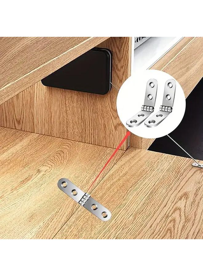 Set Of 8 Metal Flap Hinges 270 Degree Foldable Cabinet Door Hinges With Pre Drilled Installation Durable Silver Style1 Hardware Accessories For Furniture - Image 4