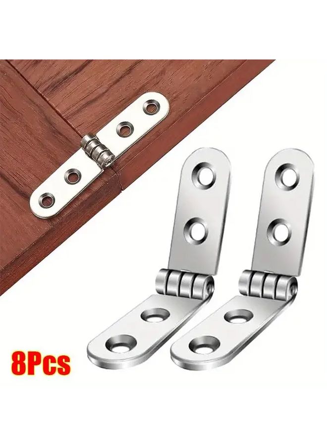Set Of 8 Metal Flap Hinges 270 Degree Foldable Cabinet Door Hinges With Pre Drilled Installation Durable Silver Style1 Hardware Accessories For Furniture - Image 3