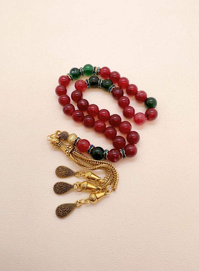 موجود 33 خرزة صلاة من العقيق الطبيعي/تسبيح/8 ملم - Image 3