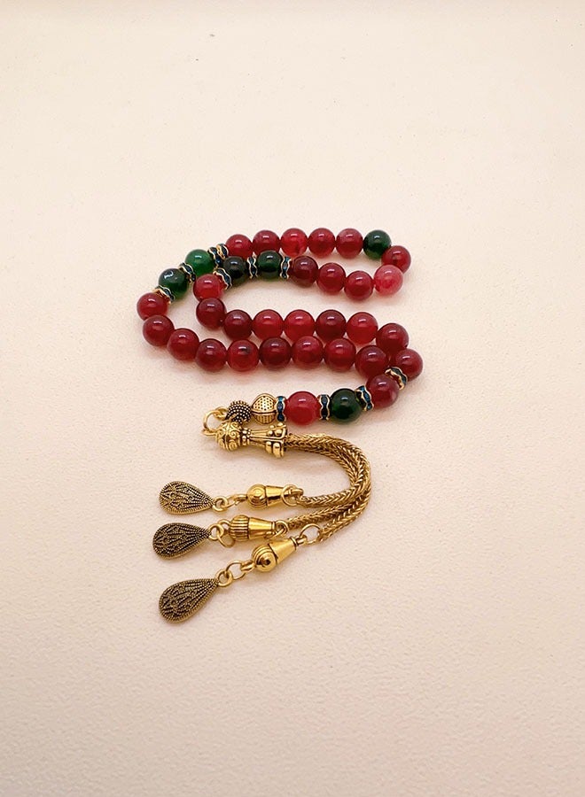 موجود 33 خرزة صلاة من العقيق الطبيعي/تسبيح/8 ملم - Image 5