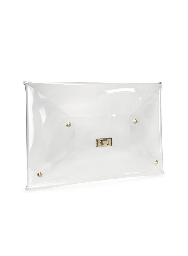 Hoxis Large Size Pvc Clear Envelope Clutch Gold Chain Crossbody Bag Women'S Purse (Clear) - Image 1