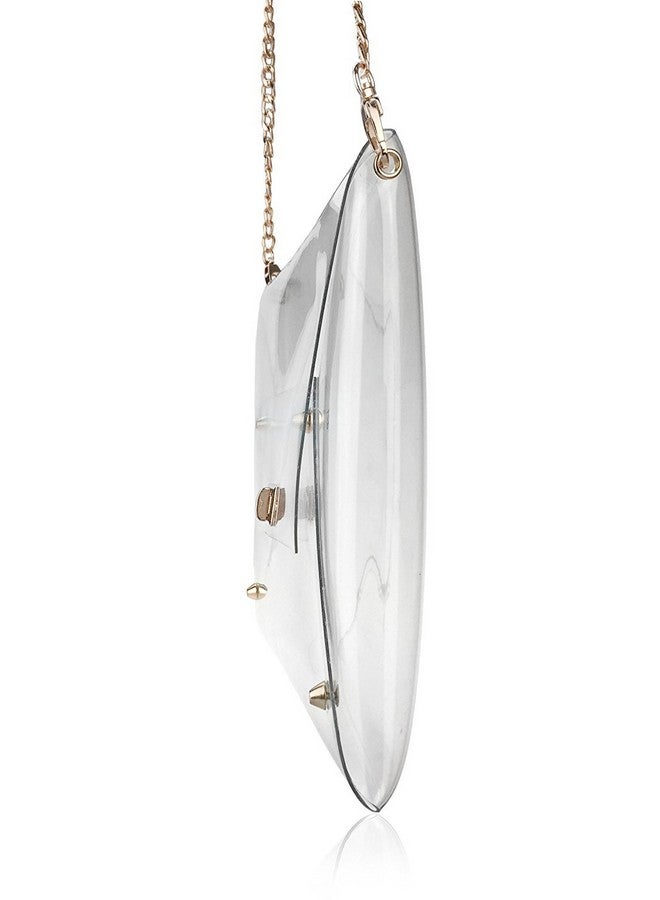 Hoxis Large Size Pvc Clear Envelope Clutch Gold Chain Crossbody Bag Women'S Purse (Clear) - Image 5