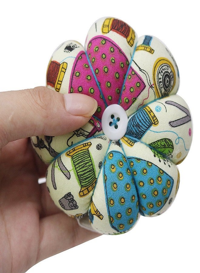 D&D Pin Cushion Wrist Pumpkin Pin Cushions Wearable Sewing Needle Pincushions for Needlework - Sewing Pattern Green - Image 5