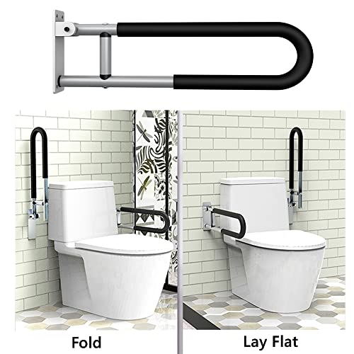 Tuntrol 23.6 inch Foldable Handrail Grab Bars, Wall Mounted Toilet Safety Support for Handicap Elderly Seniors Disabled, Shower Bathroom Accessories… - Image 5