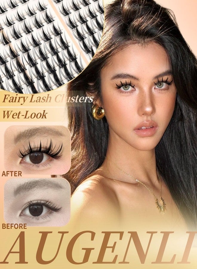 AUGENLI Manga Lash Clusters with Bottom Lashes Wispy Lash Clusters, 126pcs Spiky Wispy Individual Lash Extensions, Natural C Curl Thin Band, Natural Anime Lashes DIY at Home (Cutey-10~16mm) - Image 3